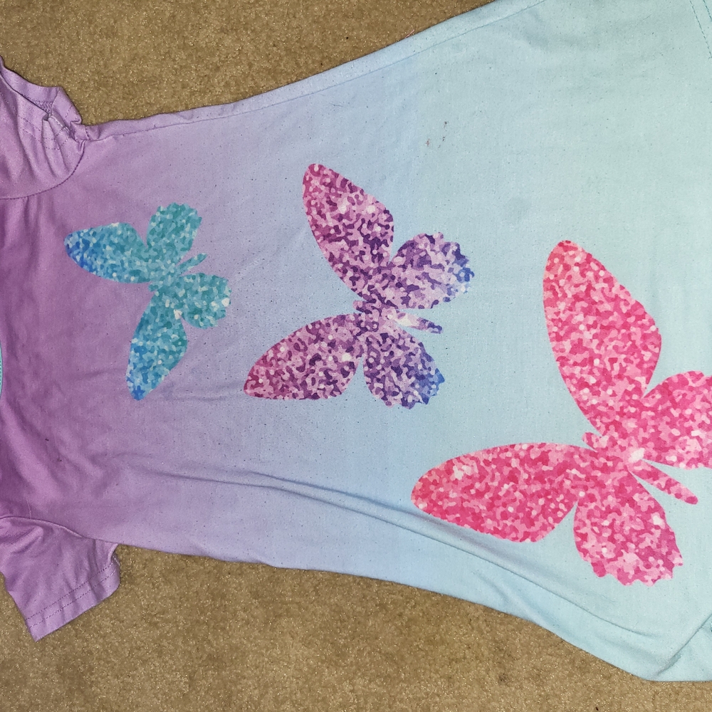 Kids Butterfly Nightgown- Purple and Pink